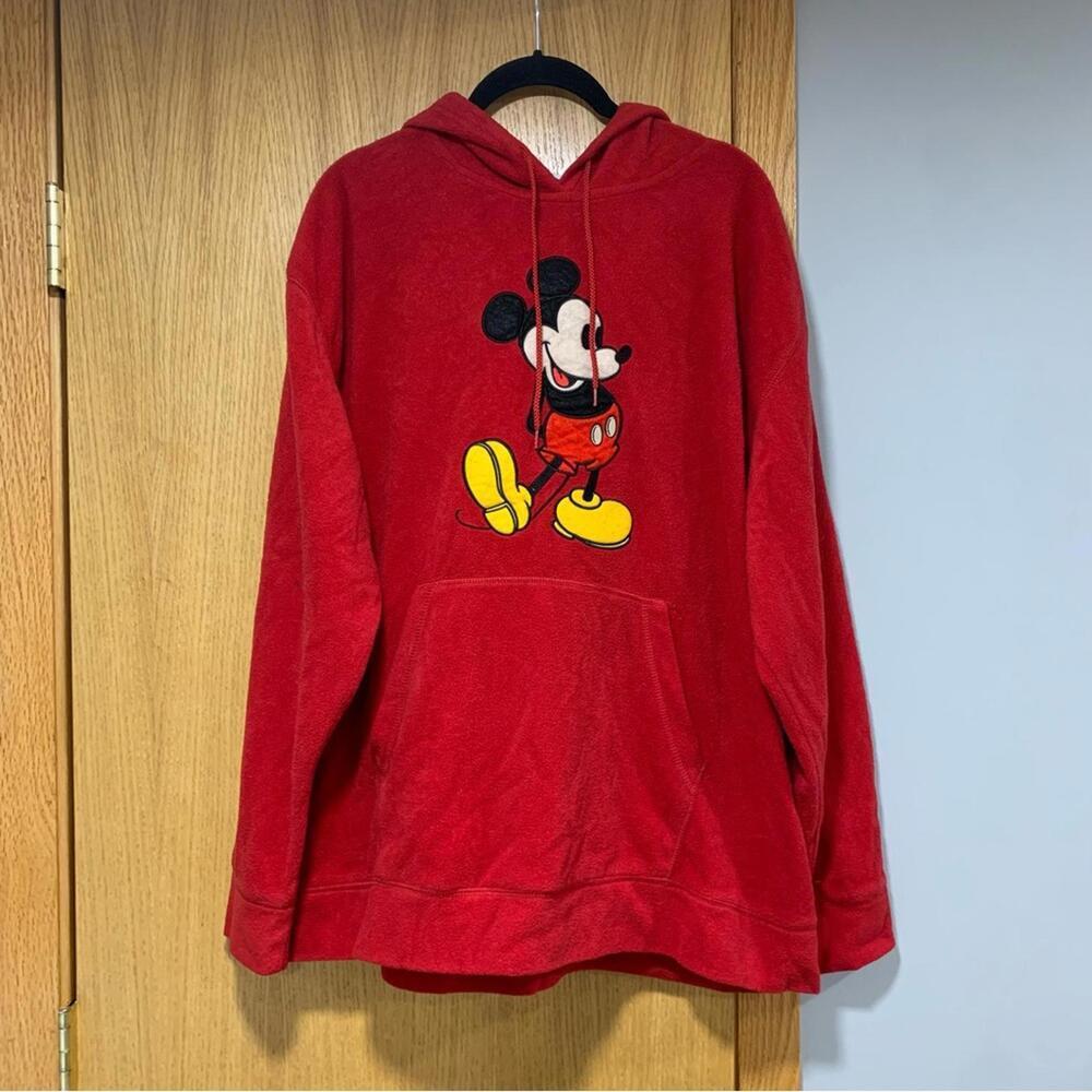 Disney Mickey Mouse Women's Red Fleece Hoodie Sweatshirt - Size 2X